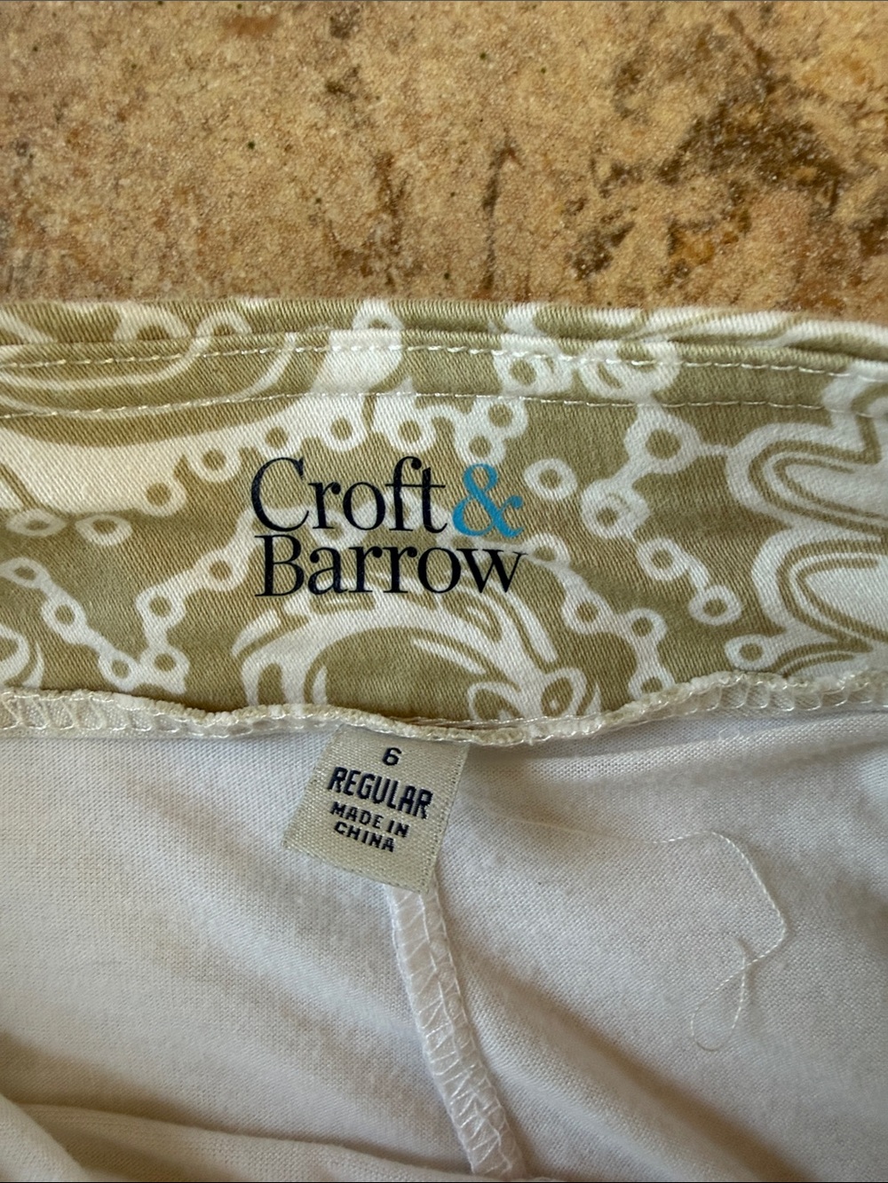 croft & barrow Beige and White Paisley Skort - Picture 3 of 5